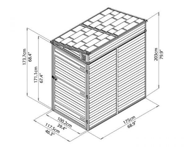 מחסן גינה סקילייט פנט 4X6 אפור