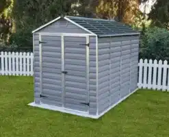 בית חדש 20 מחסן גינה סקיילייט 6x10 אפור