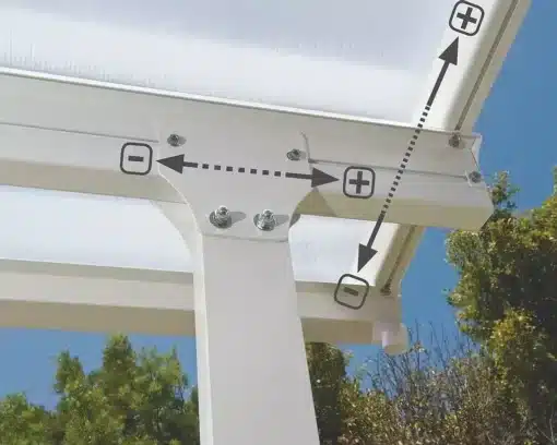 פרגולה פריה - אלומיניום 3X6.10 לבנה
