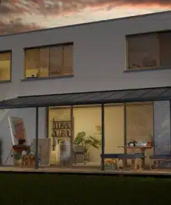 פרגולה סיארה - אלומיניום 3X7.30 אפורה ברונזה