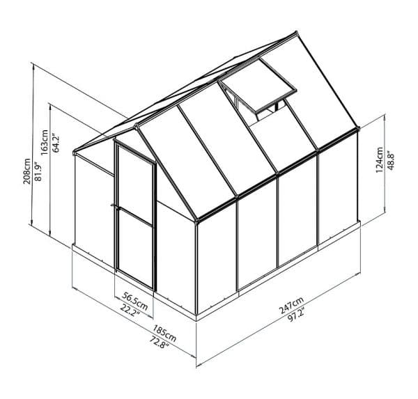 מיתוס - חממה כסופה מפוליקרבונט 6X8