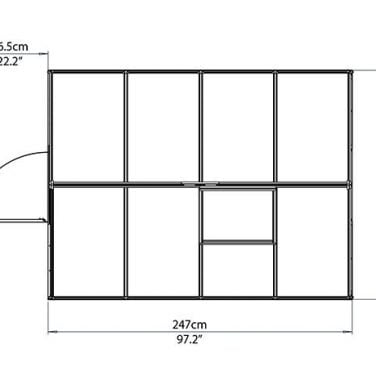 הייבריד - חממה כסופה מפוליקרבונט 6X8