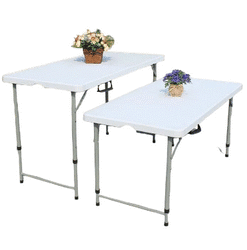 מיני עומר בר - שולחן פלסטיק מתקפל רב שימושי 120 ס"מ מתכוונן לשלושה מצבים| שולחן פלסטיק | שולחן מתקפל | שולחן פיקניק 8052