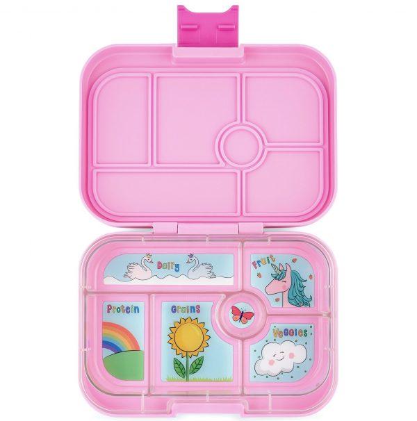 קופסת אוכל לילדים יאמבוקס Original קלאסי - Power Pink מגש יוניקורן