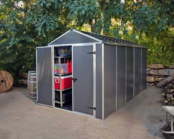 מחסן גינה רוביקון אפור 1.9X3.8 מטר (6X12 פיט)
