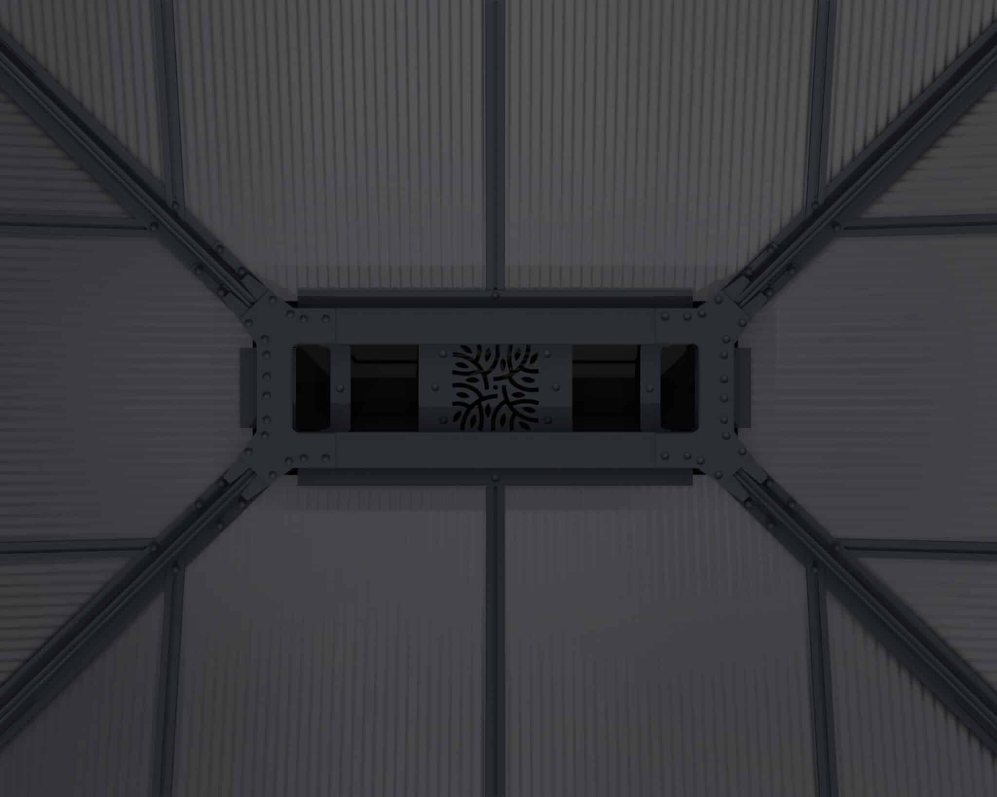 גזיבו לגינה Dallas 4.3x6.1 רחב בצבע אפור