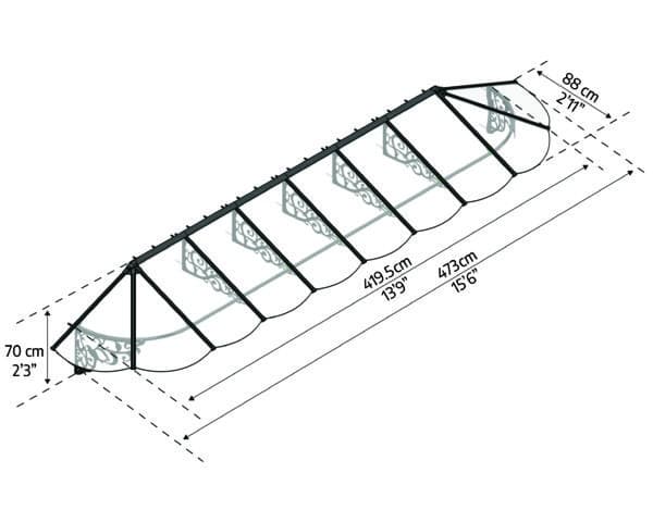 גגון Lily שחור 0.9X4.7