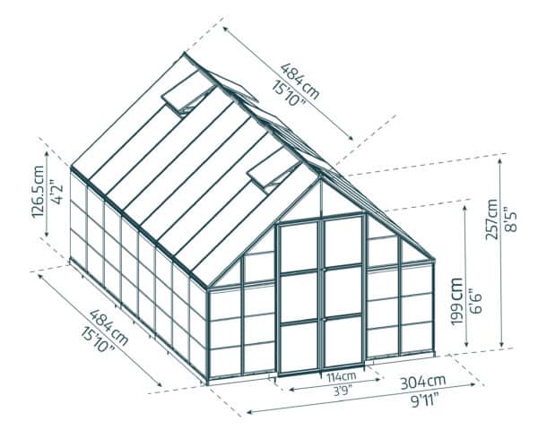 באלנס – חממה כסופה מפוליקרבונט 3X4.9