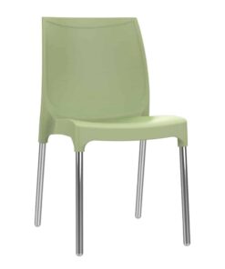 כסא פלסטיק דגם דן עם רגליים מאלומיניום אבוקדו 3116