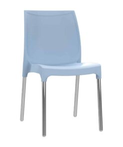 כסא פלסטיק דגם דן עם רגליים מאלומיניום תכלת