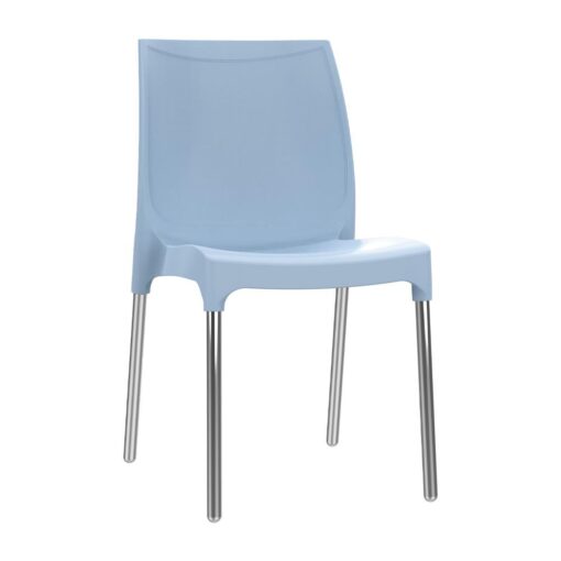 כסא פלסטיק דגם דן עם רגליים מאלומיניום תכלת