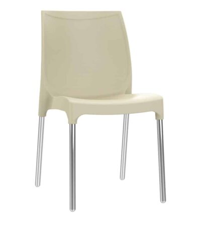 קרם כסא פלסטיק דגם דן עם רגליים מאלומיניום