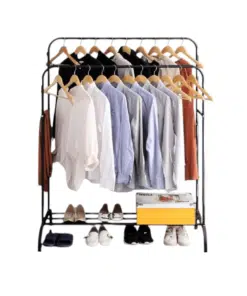 מתלה בגדים כפול נייד עם מדף תחתון 1790