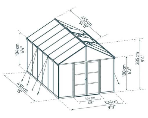 חממה ביתית ARIA 3x4.5 שחור - שקוף 2870