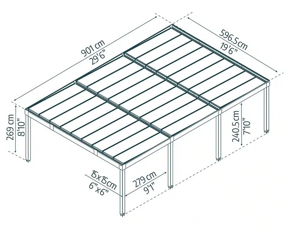 חנייה כפולה לרכב 6X9 OSLO 2864