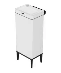 לבן 4828פח אלקטרוני סלייד | פח סנסור על רגל 50 ליטר דגם יהלום | פח למטבח | פח אשפה מעוצב עם רגליים מנגון החלקה Slide