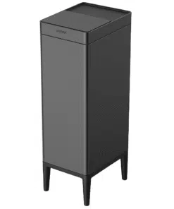 4829 שחור פח אלקטרוני סלייד צר | פח סנסור צר על רגל 50 ליטר דגם יהלום | פח למטבח | פח אשפה מעוצב עם רגליים מנגון החלקה Slide