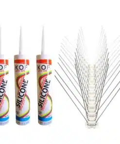 מארז דוקרנים 999881540 100 דוקרנים להרחקת יונים כולל 3 יח' דבק סיליקון במתנה