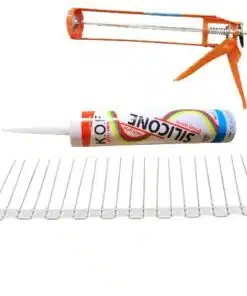 99981541 50 דוקרנים לפאנל סולרי להרחקת יונים כולל סיליקון ואקדח תואם במתנה