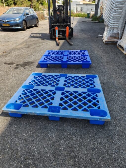 משטח כחול למשא בינוני 120X100 (משומש) - משטח מחוזק מתאים כתחתית למחסן 9011