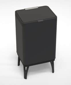 5703 פח טאצ' עם רגליים 50 ליטר שחור דגם לוטוס | פח יוקרתי למטבח