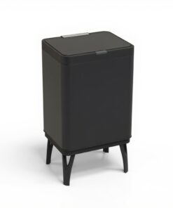 5707 פח טאצ' עם רגליים 30 ליטר שחור דגם לוטוס | פח יוקרתי למטבח