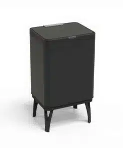 5707 פח טאצ' עם רגליים 30 ליטר שחור דגם לוטוס | פח יוקרתי למטבח