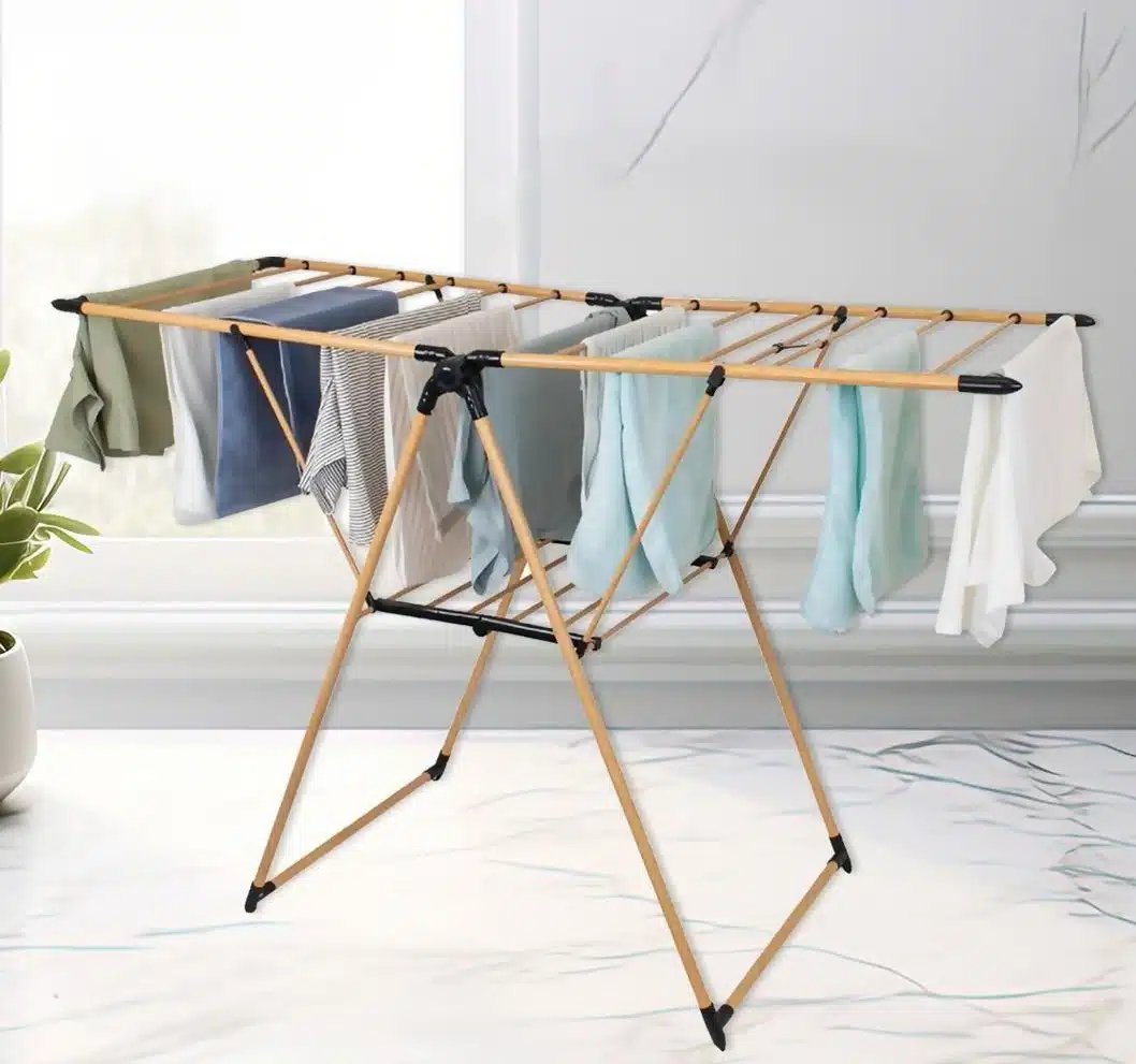 מתלה כביסה מתכת בגוון עץ דגם ונציה 1841