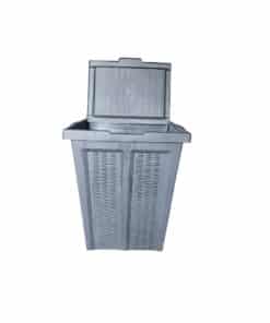 סל כביסה ראטן אלגנטי מדגם יסמין 52 ליטר + מכסה - אפור 3127