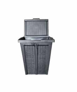 3131 סל כביסה ראטן אלגנטי מדגם יסמין 52 ליטר + מכסה - שחור