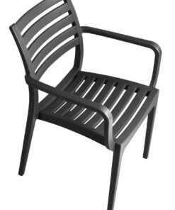 כסא פלסטיק איכותי דגם רימיני בגוון Charcoal 6541