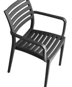 כסא פלסטיק איכותי דגם רימיני בגוון Charcoal 6541