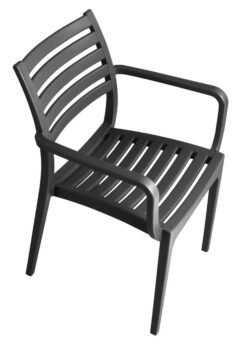 כסא פלסטיק איכותי דגם רימיני בגוון Charcoal 6541