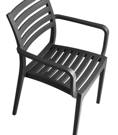 כסא פלסטיק איכותי דגם רימיני בגוון Charcoal 6541
