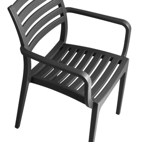 כסא פלסטיק איכותי דגם רימיני בגוון Charcoal 6541