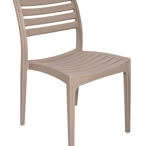 כסא פלסטיק איכותי דגם רימיני בגוון Taupe 6542