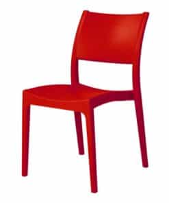 6543 כסא פלסטיק איכותי דגם ורונה בצבע אדום