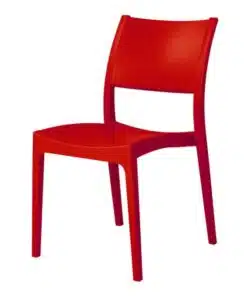 6543 כסא פלסטיק איכותי דגם ורונה בצבע אדום