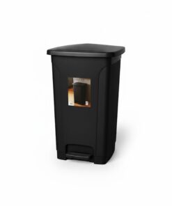 פח אשפה שחור עם מכסה 4702