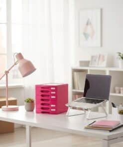 ארגז מגירות A4 למשרד Penflex מגירון מקצועי לעבודה משרדית ורוד פוקסיה 6160