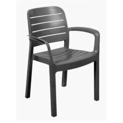 6567 כסא פלסטיק איכותי דגם קליפטון בגוון Charcoal