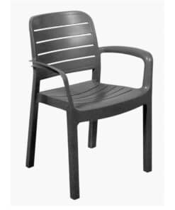 6567 כסא פלסטיק איכותי דגם קליפטון בגוון Charcoal