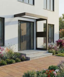 2874 גגון Sophia אפור שקוף 1X2.2 עם קיר צד אחד