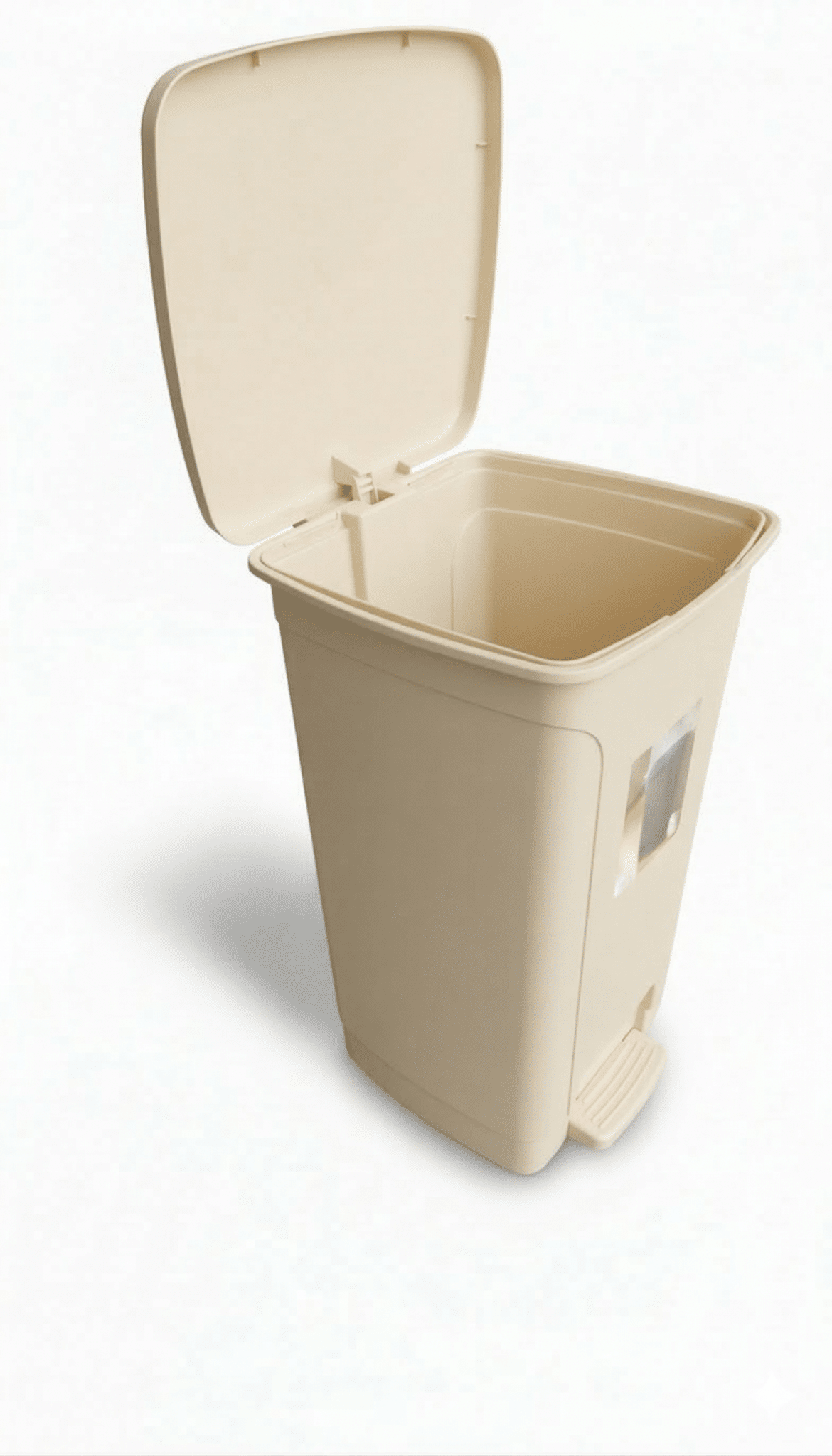 פח דוושה 55 ליטר דגם מונקו 6 פח אשפה בצבע קרם עם מכסה