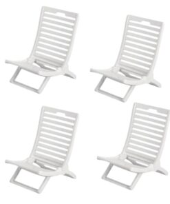 99996520 99986520 מארז כסא ים מתקפל דגם Sunset לבן כסא חוף (ארבע יחידות)
