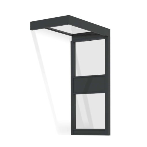 Palram Canopia Door Awnings Sophia Side Wall Grey Clear 3x5 1x1.6 CutOut