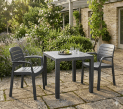 9996567 סט שולחן ורונה ריבועי + 2 כסאות CLIFTON ARM CHAIR - CHARCOAL