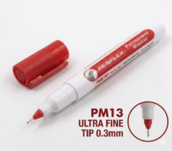 טוש פרמננט אדום איכותי במיוחד ראש שטוח PM13 0.3mm 6166