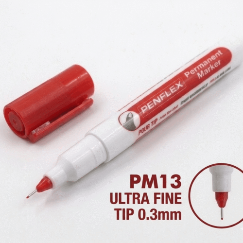 טוש פרמננט אדום איכותי במיוחד ראש שטוח PM13 0.3mm 6166
